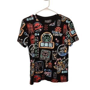 Fresh Laundry Black Streetwear Short Sleeve Graphic Tee Casual T-Shirt Large